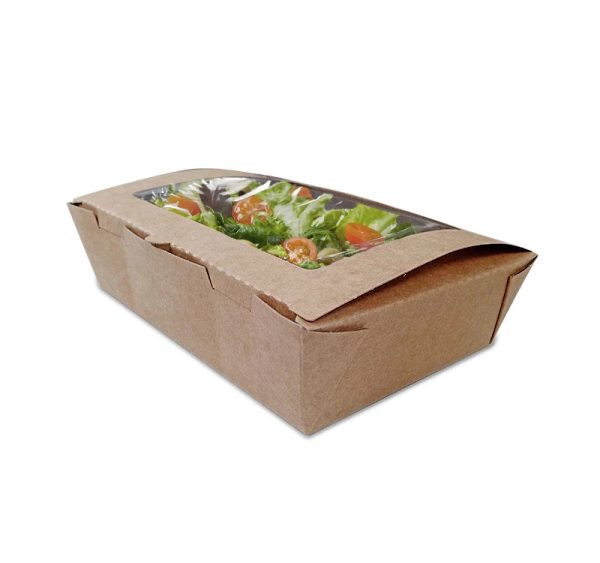 Papirnata posuda s prozorom 700 ml 150x100x45 mm kraft 50 kom