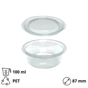 Posuda za umake za poklopcem PET 100 ml, 50 kom (komplet)