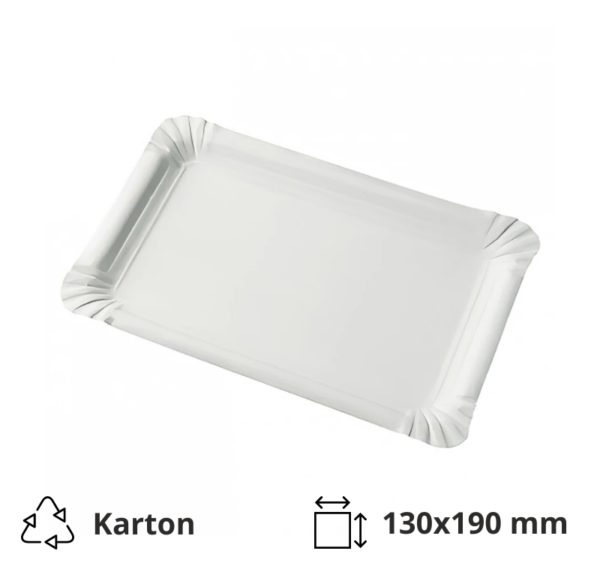 Papirnati tanjur 130х190 mm bijeli, 100 kom