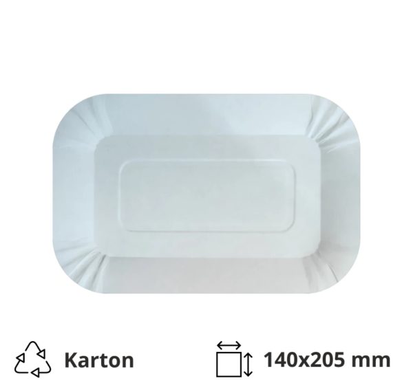 Papirnati tanjur 140х205 mm bijeli, 100 kom