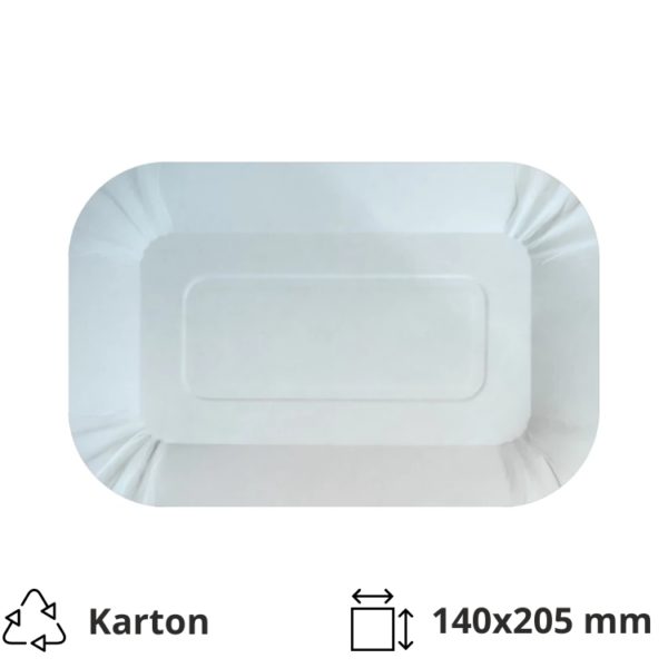 Papirnati tanjur 140х205 mm bijeli, 100 kom