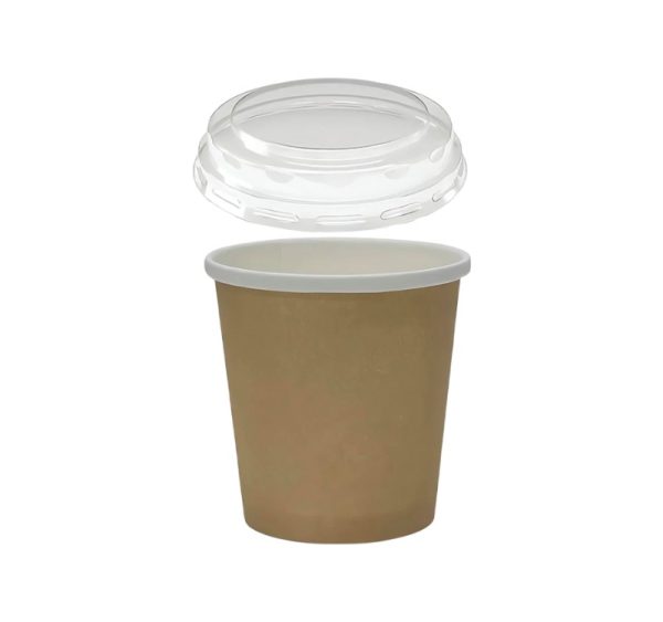 Papirnata posuda za juhu za poklopcem 462 ml d=93.5mm kraft (komplet)