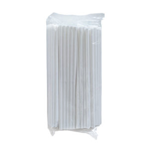 Slamke papirnate  l=197 mm d=6 mm biele pojedinacno pakiranje 100 kom/pak