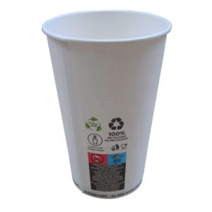 Čaša papirnata 400 (550) ml d=90 mm 1-slojna bijela SUP