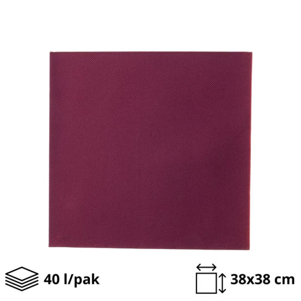 Papirnate salvete 2 sl 38×38 cm bordo 40 l/pak