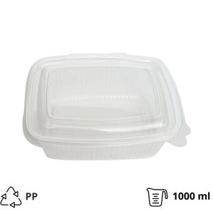 Posuda za poklopcem PP 1000 ml 185×135х70 mm prozirna [50 kom/pak]