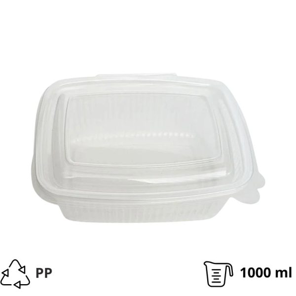 Posuda za poklopcem PP 1000 ml 185×135х70 mm prozirna [50 kom/pak]