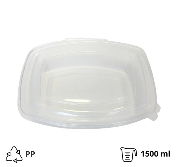 Posuda za poklopcem PP 1500 ml 200×190х65 mm prozirna [50 kom/pak]
