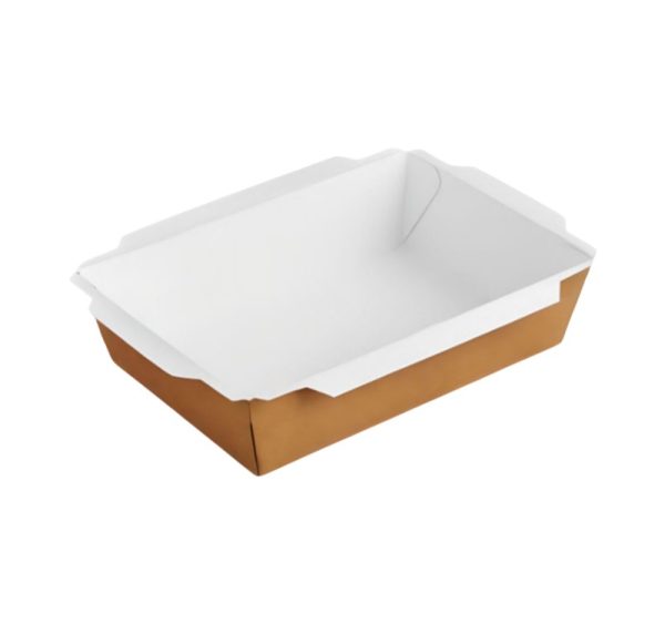 Papirnata posuda 1200 ml 180x120x50 mm kraft, bez poklopca 50 kom