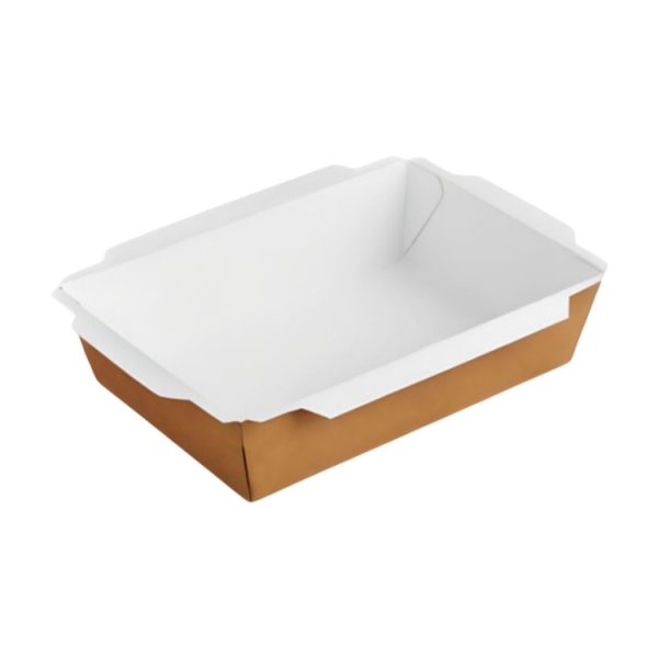 Papirnata posuda 1200 ml 180x120x50 mm kraft, bez poklopca 50 kom