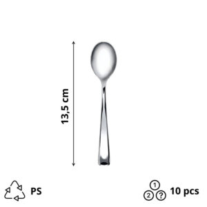 Žlica za kavu plastična Sabert 13,5 cm metalik 10kom/pakiranje