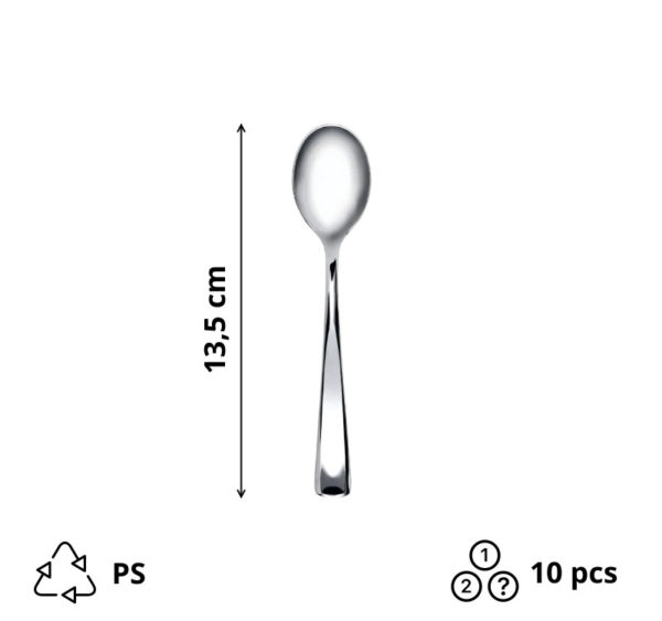 Žlica za kavu plastična Sabert 13,5 cm metalik 10kom/pakiranje