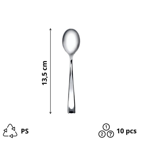 Žlica za kavu plastična Sabert 13,5 cm metalik 10kom/pakiranje