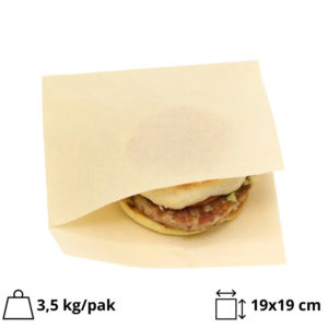 Vrećica za hamburgere L 190×190 mm kraft 1000 kom/pak