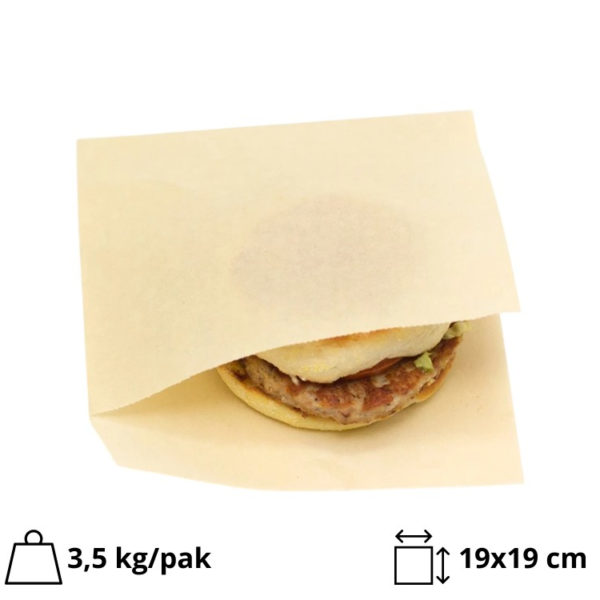 Vrećica za hamburgere L 190×190 mm kraft 1000 kom/pak