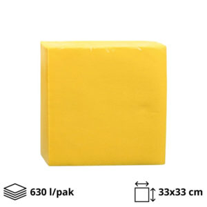 Papirnate salvete 2 sl 33×33 cm žute 630 l/pak