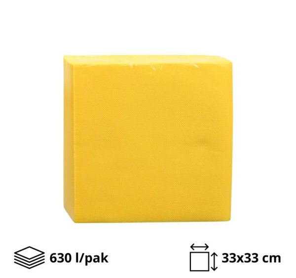 Papirnate salvete 2 sl 33×33 cm žute 630 l/pak