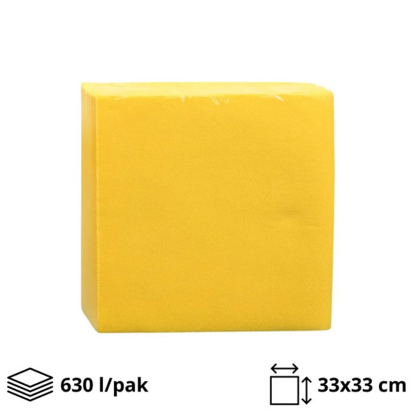 Papirnate salvete 2 sl 33×33 cm žute 630 l/pak
