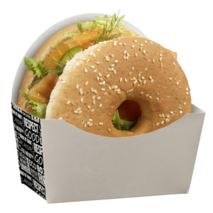 Burger/Bagel embalaža 120x50x120mm, Black&White (50 kom/pak)