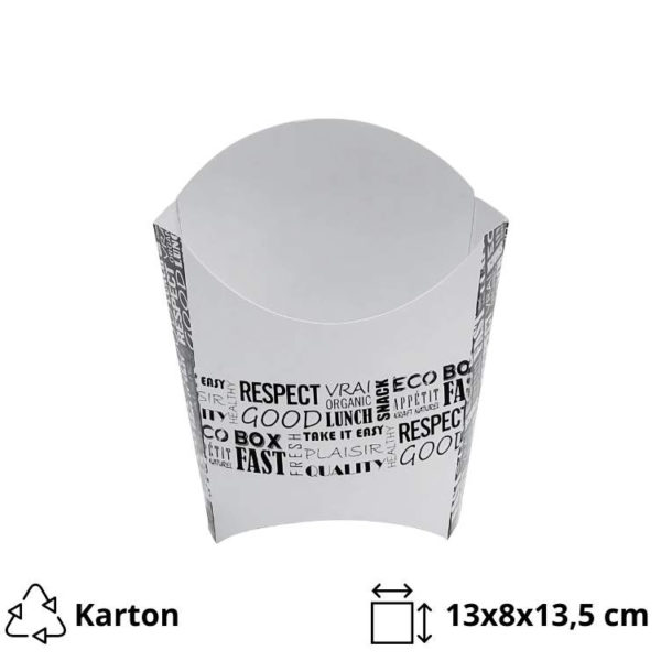 Kutija za pomfrit 130x80x135mm, Black&White [9 kom/pak]