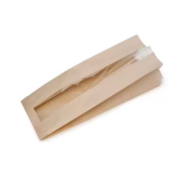 Papirnata vrećica s prozorom 160x455x70 mm kraft (1000 kom/pak)