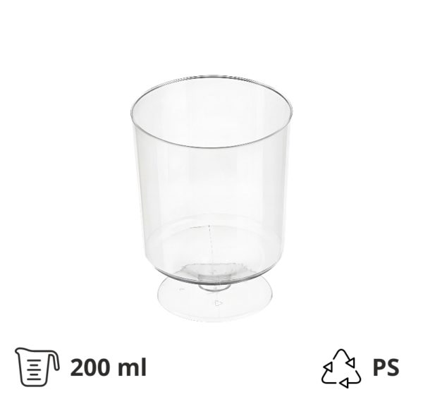 Čaša za vino PS 200 ml prozirna [12 kom/pak]