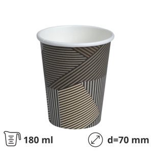 Čaša papirnata 180 (205) ml d=70 mm 1-slojna s dizajnom SUP, 100 kom