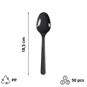 Plastična žlica PP 18,5 cm tamno siva 50 kom