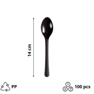 Plastična žlica PP 14 cm tamno siva 100 kom