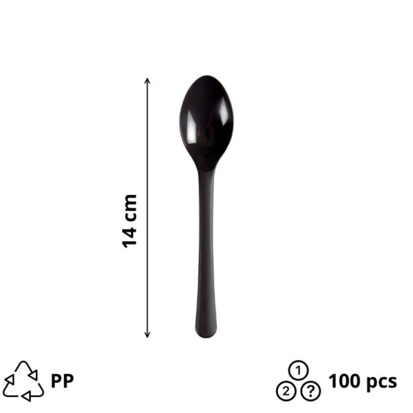 Plastična žlica PP 14 cm tamno siva 100 kom