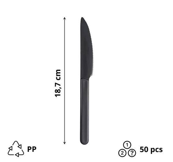 Nož PP 18,7 cm tamno siva 50 kom