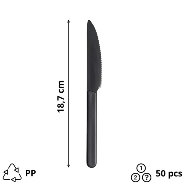 Nož PP 18,7 cm tamno siva 50 kom