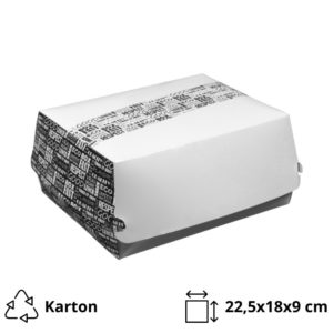 Kutija za hamburger 225x180x90 mm, Black&White 50 kom
