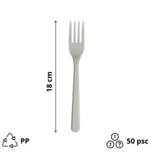 Plastična vilica PP 18 cm bijela 50 kom