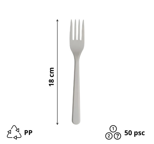 Plastična vilica PP 18 cm bijela 50 kom