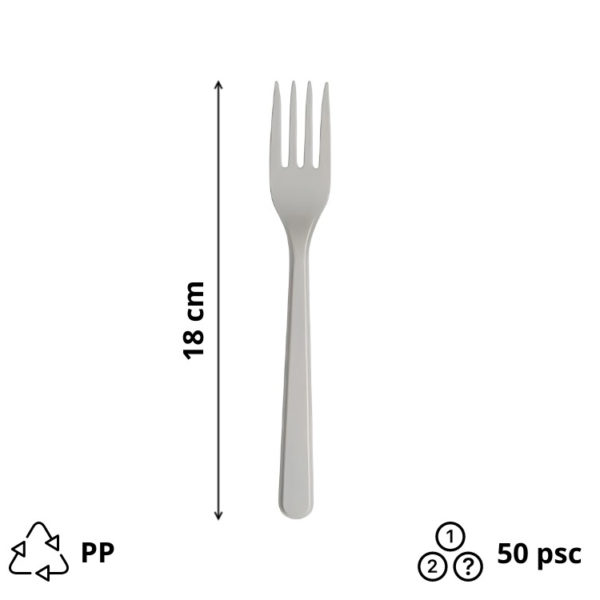 Plastična vilica PP 18 cm bijela 50 kom