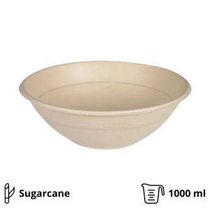Posuda BIO (sugarcanes) 1000 ml d=200 mm h=65 mm bez poklopca 50 kom
