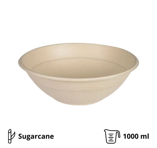 Posuda BIO (sugarcanes) 1000 ml d=200 mm h=65 mm bez poklopca 50 kom
