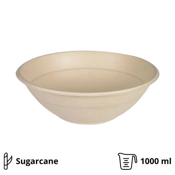 Posuda BIO (sugarcanes) 1000 ml d=200 mm h=65 mm bez poklopca 50 kom