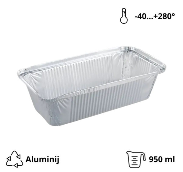 Alu posuda 950 ml 225x113x58 mm 100 kom