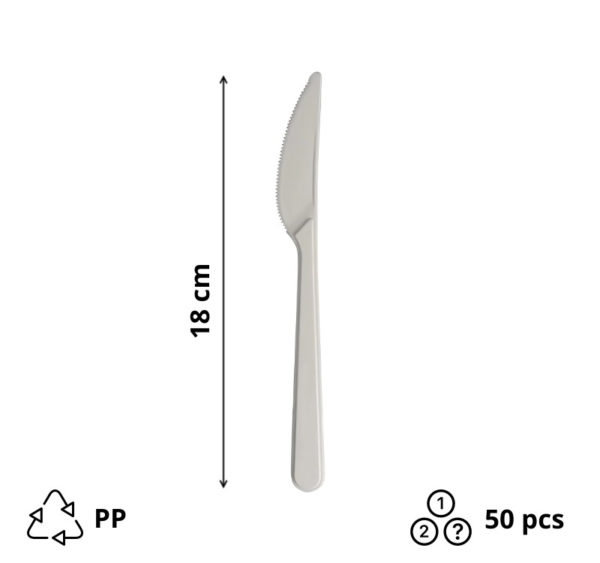 Nož PP 18 cm bijeli 50 kom