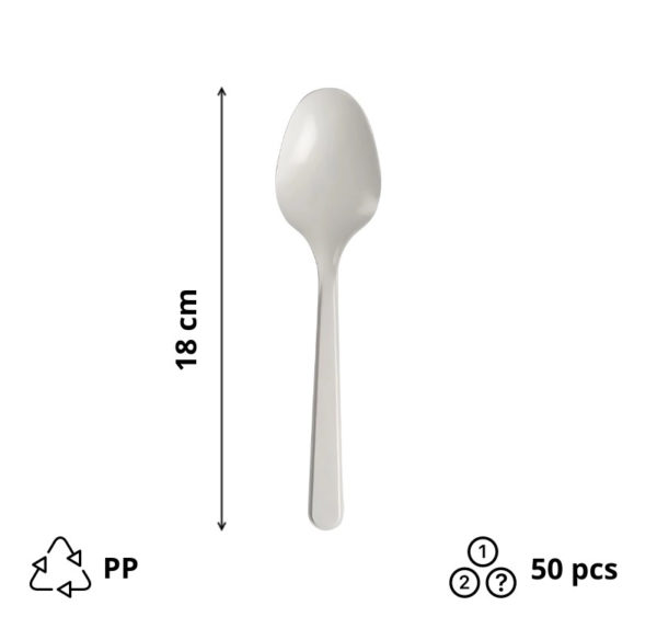 Plastična žlica PP 18 cm bijela 50 kom