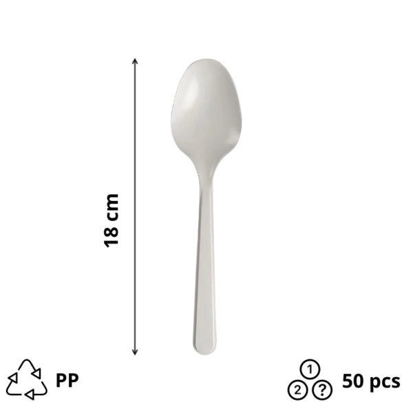 Plastična žlica PP 18 cm bijela 50 kom