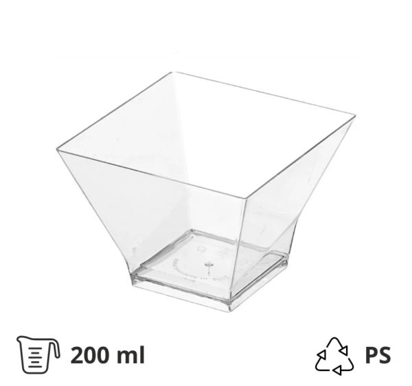 Fingerfood posudica PS 200 ml 70х70х70 mm Pagoda prozirna 50 kom