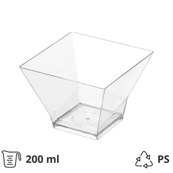 Fingerfood posudica PS 200 ml 70х70х70 mm Pagoda prozirna 50 kom