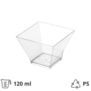 Fingerfood posudica PS 120 ml 60х60х60 mm Pagoda prozirna 50 kom