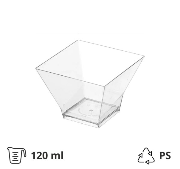 Fingerfood posudica PS 120 ml 60х60х60 mm Pagoda prozirna 50 kom