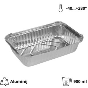 Alu posuda 900 ml 212x147x48 mm 100 kom