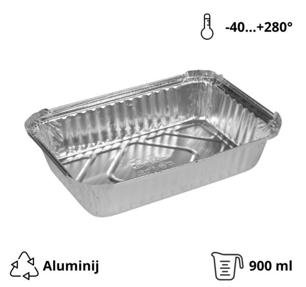 Alu posuda 900 ml 212x147x48 mm 100 kom