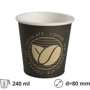 Čaša papirnata 240 (280) ml d=80 mm 1-slojna Coffee SUP [1000 kom/pak]